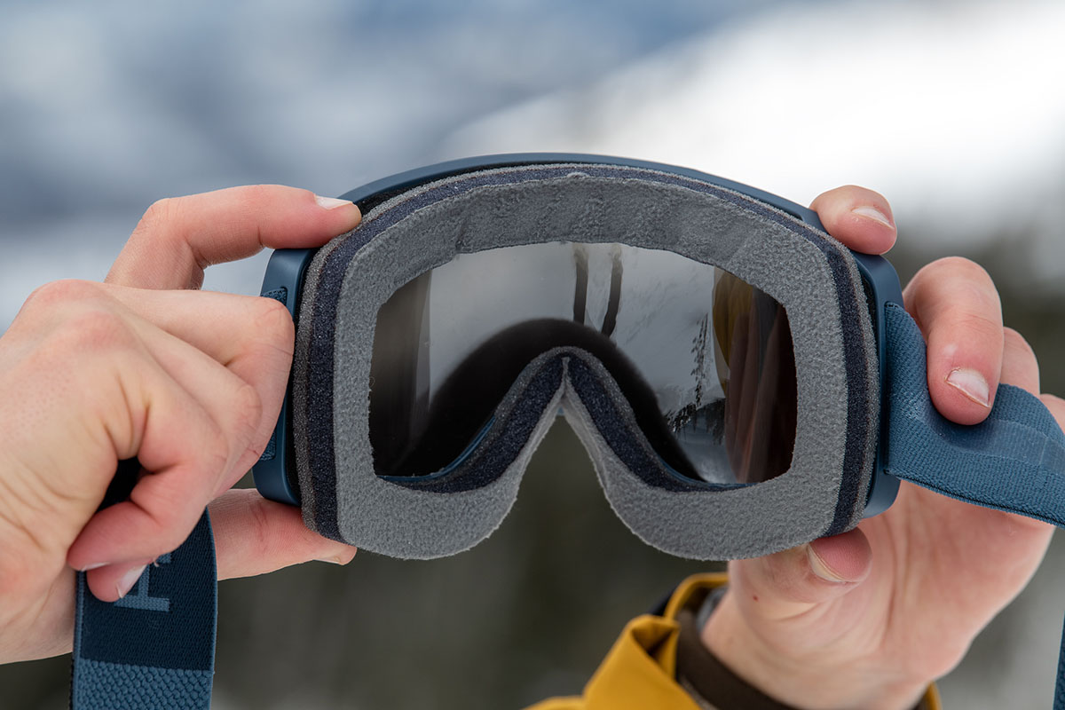 Ski goggles (closeup of inside of Smith Proxy)